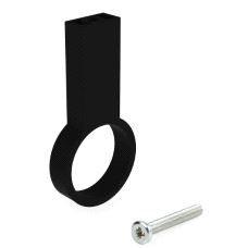 Garderoberør Ø28mm Sort, gjennomgående feste for undermontering