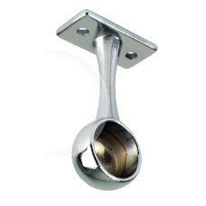 Garderoberør Ø25mm, Holder Undermont.Ende Chrome