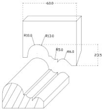 Rillestålprofil B=60mm