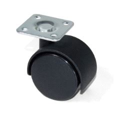 Møbelhjul Ø50mm Sort plast u/brems