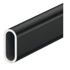 Garderoberør Oval 30 x 14 Sort L=3.000mm