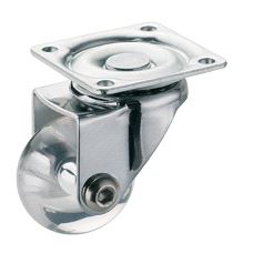 Møbelhjul Ø35 H=50 Transp. Gummi