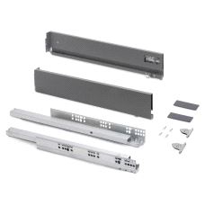 Vertex Skuffesider m/skinner Antrasit H93 x 500