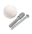 Dørstopper Gummi Ø35mm Hvit