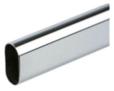 Garderoberør Oval 30 x 15mm Blank Chrome 3m.