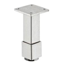 Møbelben Rekt. 80mm Rustfri, høydejusterbar
