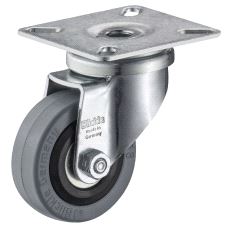 Gummihjul Ø50mm Roterende med plate, uten brems