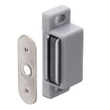 Magnetlås Plastik 2 kg. m/ motstykke Sølvgrå