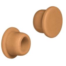 Dekkappe for hull Ø6/8mm Bøkfarget plast, 100-pk.