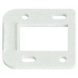 Fjærhengsel 90° åpning, 2,0mm Spacerplate Hvit plast