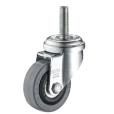 Gummihjul Ø50mm Roterende med M10 bolt, uten brems