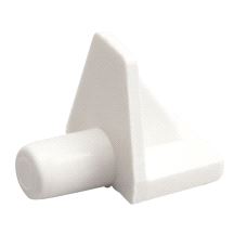 Hyllebærer for hull Ø5mm Hvit plast, 100-pk.