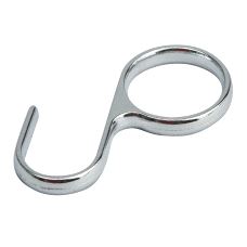 Garderoberør Ø25mm, Krok blank chrome